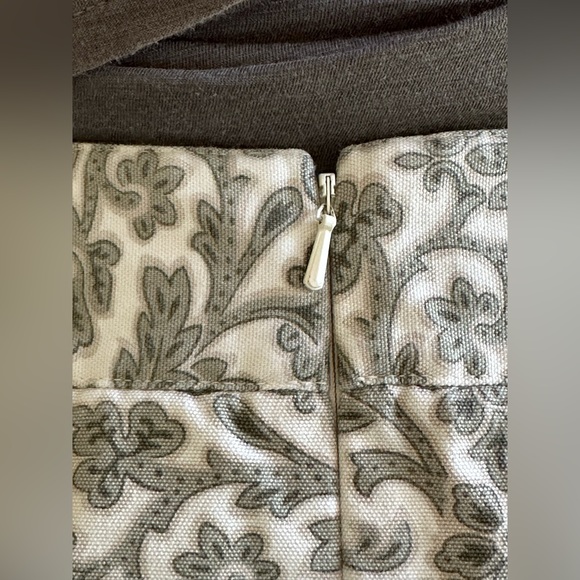 Talbots Green Ivory Straight Twill Paisley Design Mini Skirt SZ 16 P 100% cotton - Picture 6 of 10